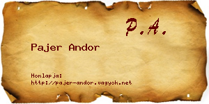 Pajer Andor névjegykártya