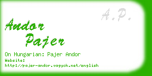 andor pajer business card